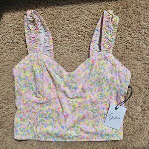 NWT - Stretchy Crop Top Flower Tank